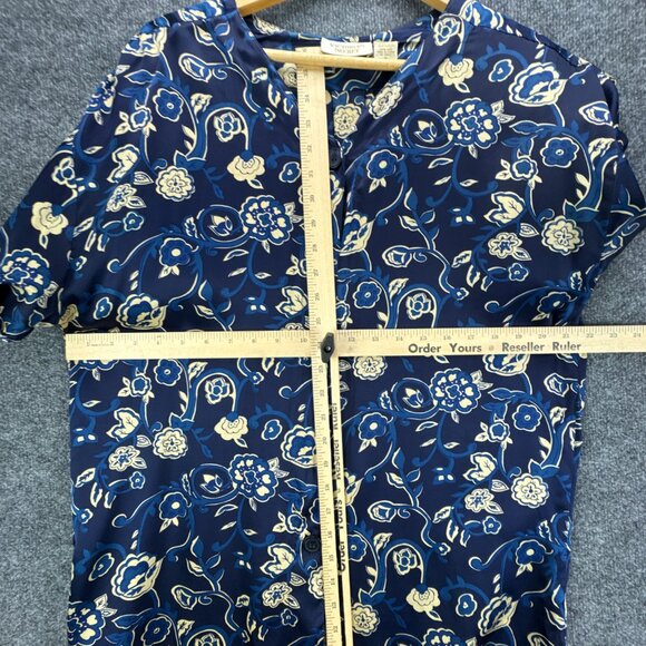Vintage Victorias Secret Gold Label Silk Sleepshirt Womens Small Blue Floral 90s - Picture 12 of 15